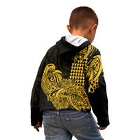 Hawaii Kakau Kid Hoodie Polynesian Floral Tribal Gold Version LT9 - Polynesian Pride