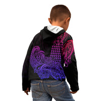 Hawaii Kakau Kid Hoodie Polynesian Floral Tribal Gradient Version LT9 - Polynesian Pride