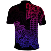 Hawaii Kakau Polo Shirt Polynesian Floral Tribal Gradient Version LT9 - Polynesian Pride