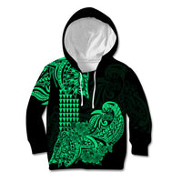 Hawaii Kakau Kid Hoodie Polynesian Floral Tribal Green Version LT9 Green - Polynesian Pride