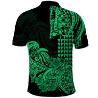 Hawaii Kakau Polo Shirt Polynesian Floral Tribal Green Version LT9 - Polynesian Pride