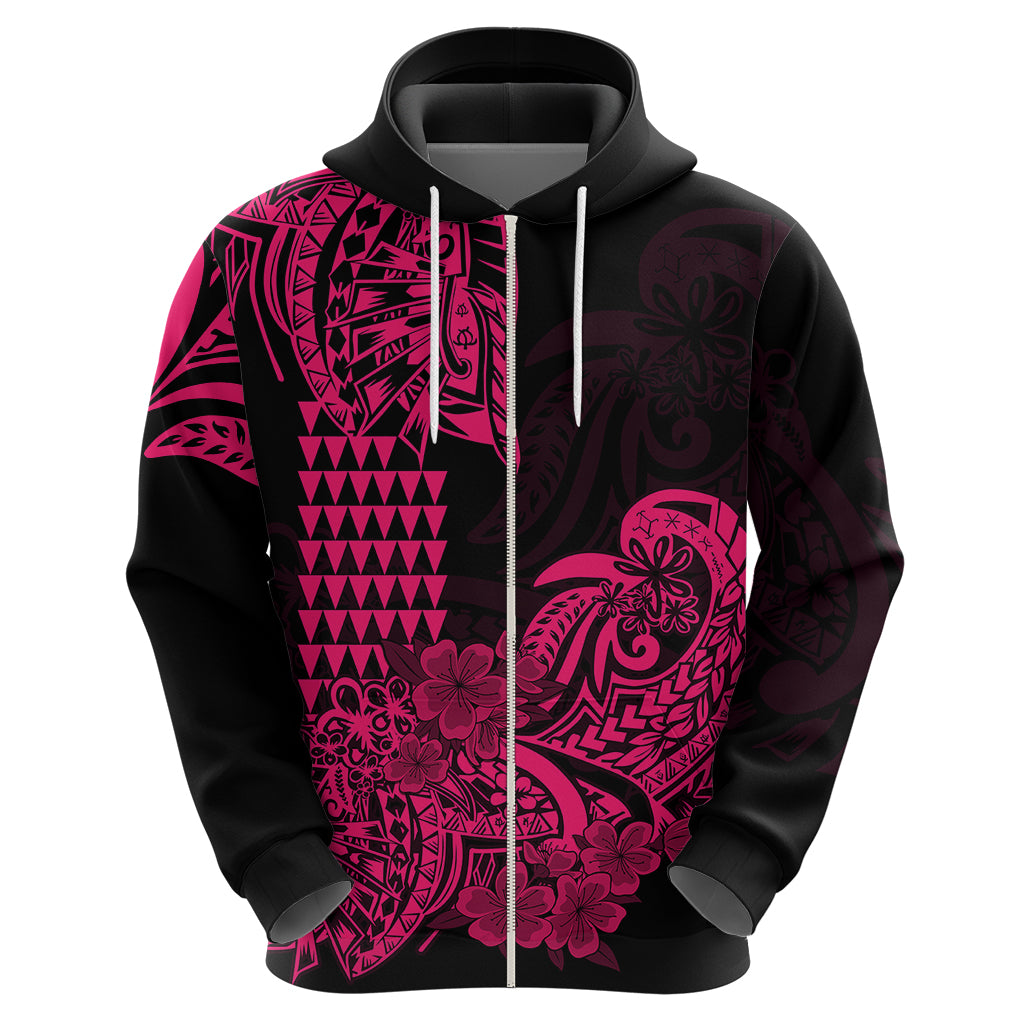 Hawaii Kakau Hoodie Polynesian Floral Tribal Pink Version LT9 - Polynesian Pride