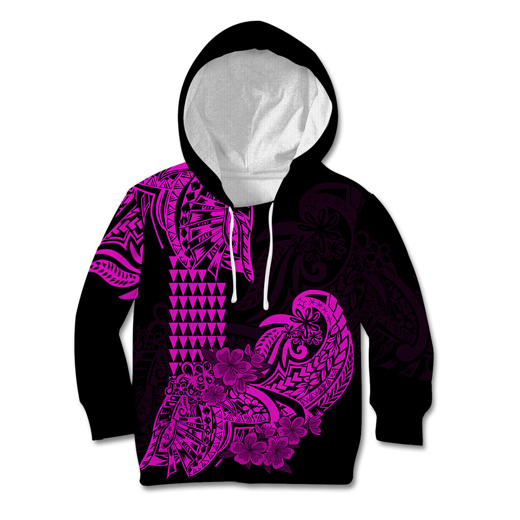 Hawaii Kakau Kid Hoodie Polynesian Floral Tribal Purple Version LT9 Purple - Polynesian Pride