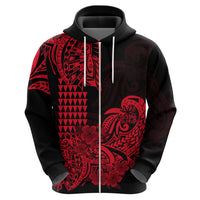 Hawaii Kakau Hoodie Polynesian Floral Tribal Red Version LT9 - Polynesian Pride