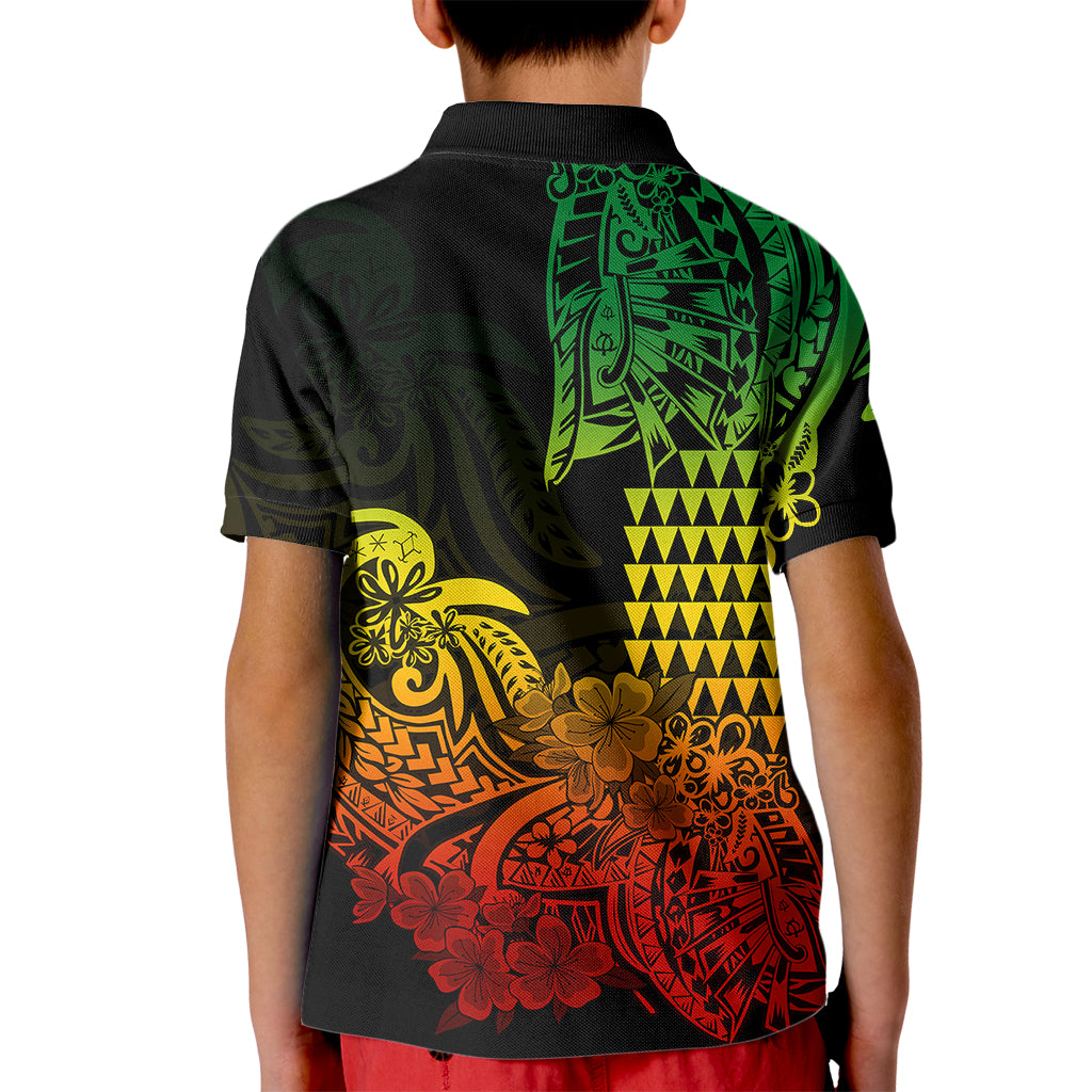 Hawaii Kakau Kid Polo Shirt Polynesian Floral Tribal Reggae Version LT9 - Polynesian Pride