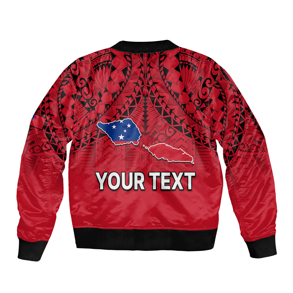 (Custom Personalised) Polynesian Independent State of Samoa Red Bomber Jacket LT9 - Polynesian Pride