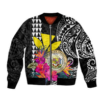 Kakau Tribal Hawaiian Kanaka Maoli Bomber Jacket LT9 Unisex Black - Polynesian Pride