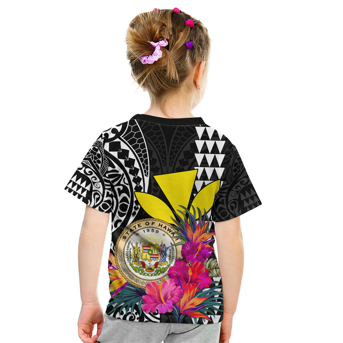 Kakau Tribal Hawaiian Kanaka Maoli Kid T Shirt LT9 - Polynesian Pride