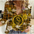Hawaii State Women Casual Shirt Tropical Flowers Mix Tartan Gold Version LT14 Female Gold - Polynesian Pride