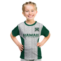 (Custom Text And Number) Hawaii Volleyball Kid T Shirt Hawaiian Kakau White Style LT14 - Polynesian Pride