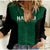 Hawaii Volleyball Women Casual Shirt Hawaiian Kakau Green Style LT14 Female Green - Polynesian Pride