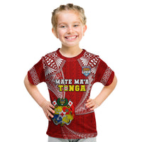 (Custom Text And Number) Tonga Rugby Kid T Shirt Mate Maa Tonga Pacific Tongan Ngatu LT14 Youth XL Size14 - Polynesian Pride