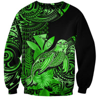 (Custom Personalised) Hawaii Monk Seal Sweatshirt Polynesian Kakau With Kanaka Green LT14 Unisex Green - Polynesian Pride