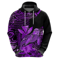 Custom Hawaii Monk Seal Hoodie Polynesian Kakau With Kanaka Purple LT14 Zip Hoodie Purple - Polynesian Pride
