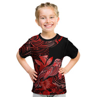 (Custom Personalised) Hawaii Monk Seal Kid T Shirt Polynesian Kakau With Kanaka Red LT14 Youth XL Size14 - Polynesian Pride