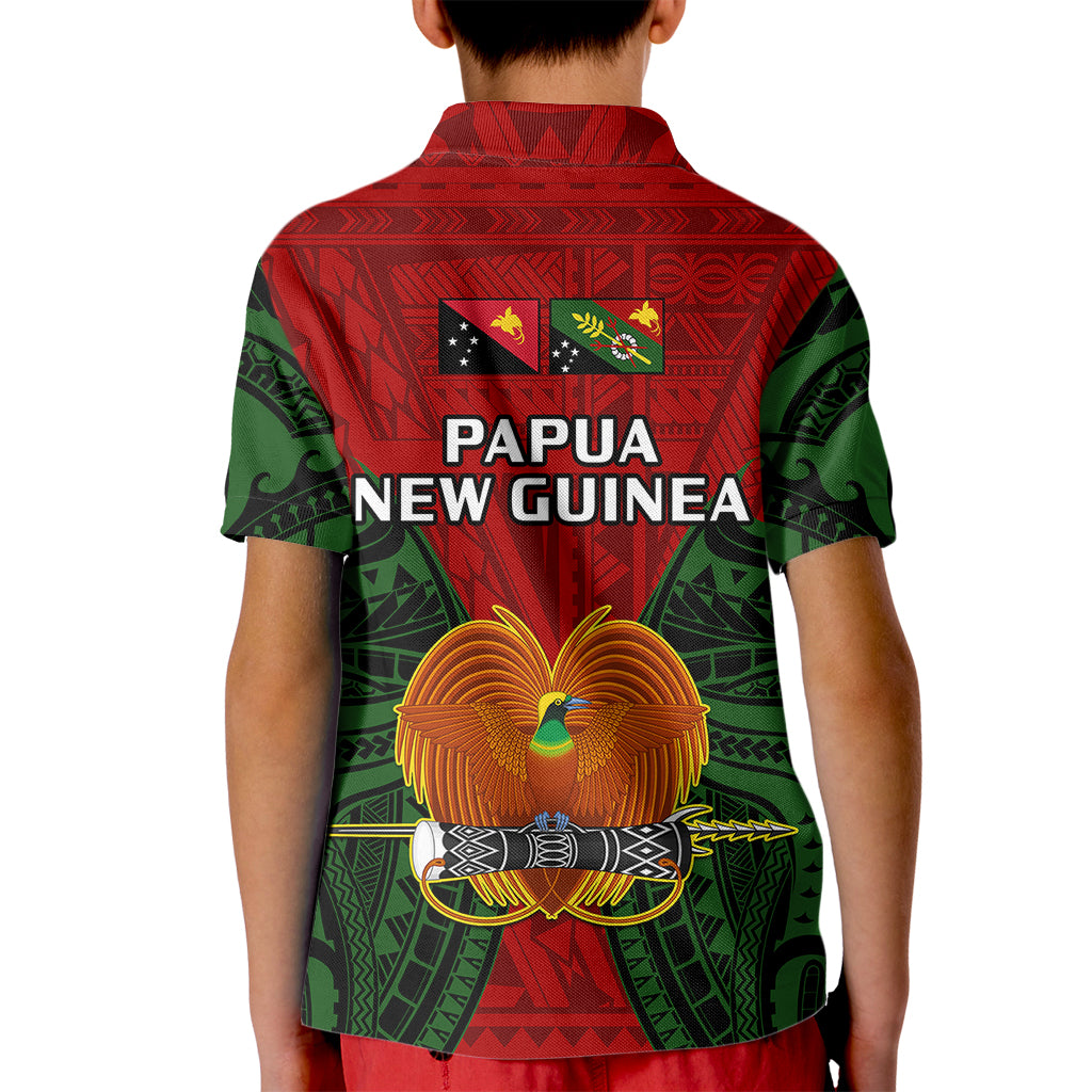 Papua New Guinea Kid Polo Shirt Chimbu Province Mix Coat Of Arms Polynesian Art LT14 - Polynesian Pride
