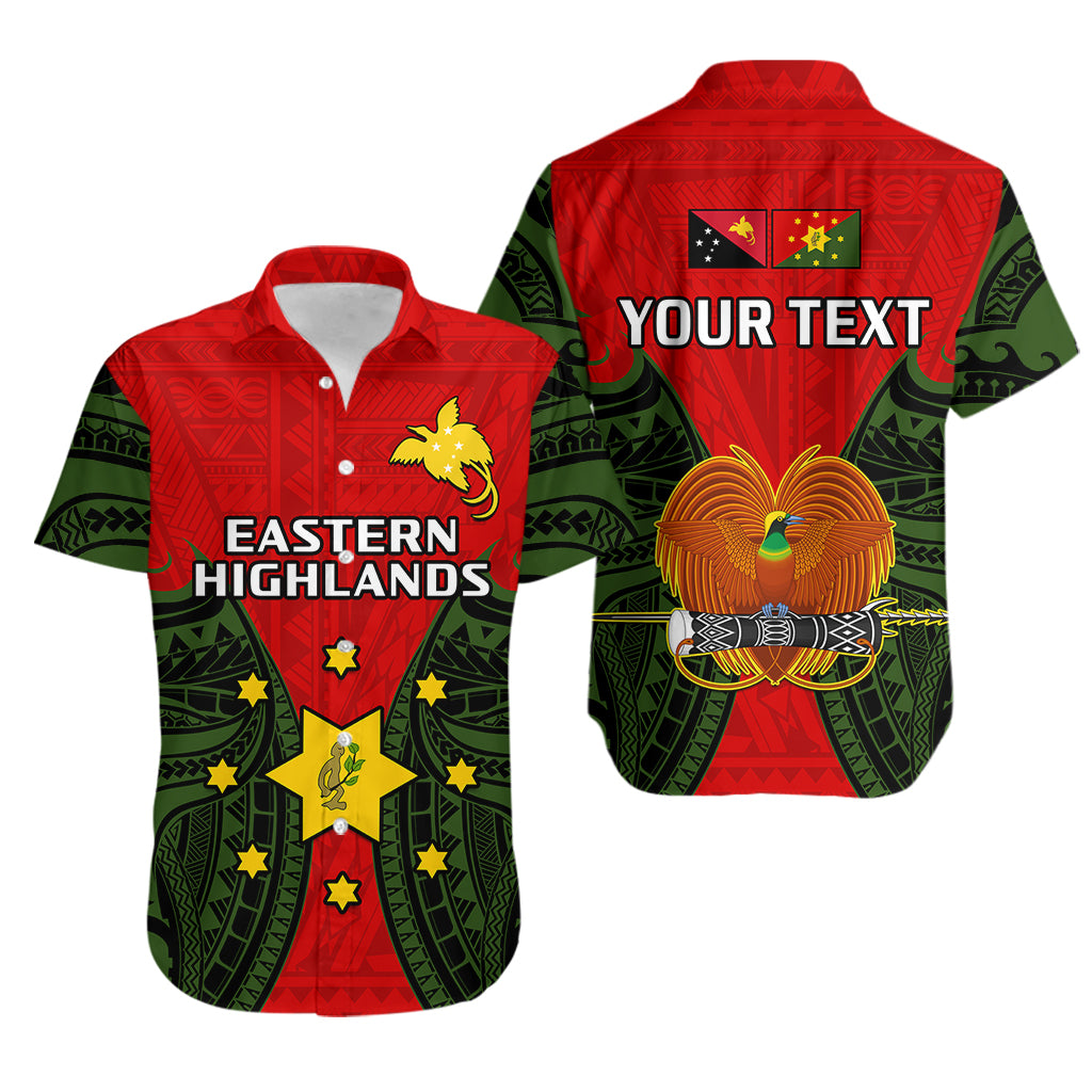 (Custom Personalised) Papua New Guinea Hawaiian Shirt Eastern Highlands Province Mix Coat Of Arms Polynesian Art LT14 Red - Polynesian Pride