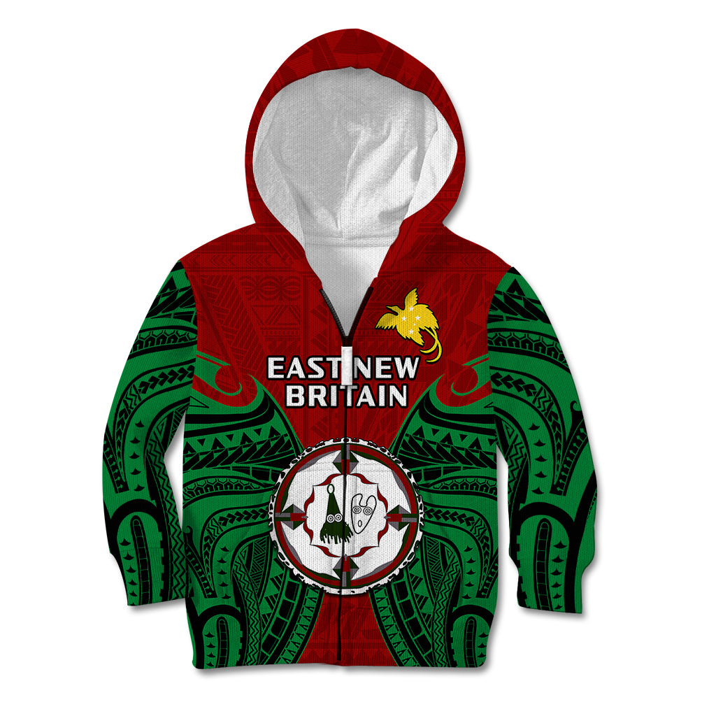Papua New Guinea Kid Hoodie East New Britain Province Mix Coat Of Arms Polynesian Art LT14 - Polynesian Pride