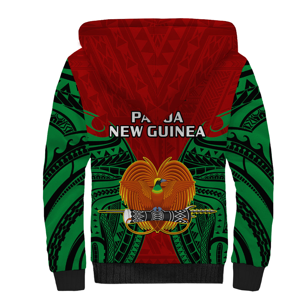 Papua New Guinea Sherpa Hoodie East New Britain Province Mix Coat Of Arms Polynesian Art LT14 - Polynesian Pride