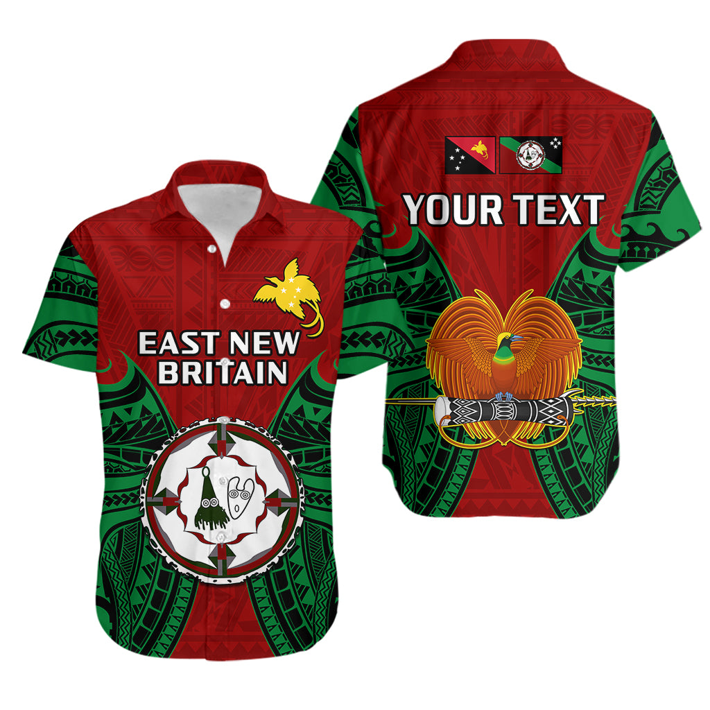 (Custom Personalised) Papua New Guinea Hawaiian Shirt East New Britain Province Mix Coat Of Arms Polynesian Art LT14 Red - Polynesian Pride