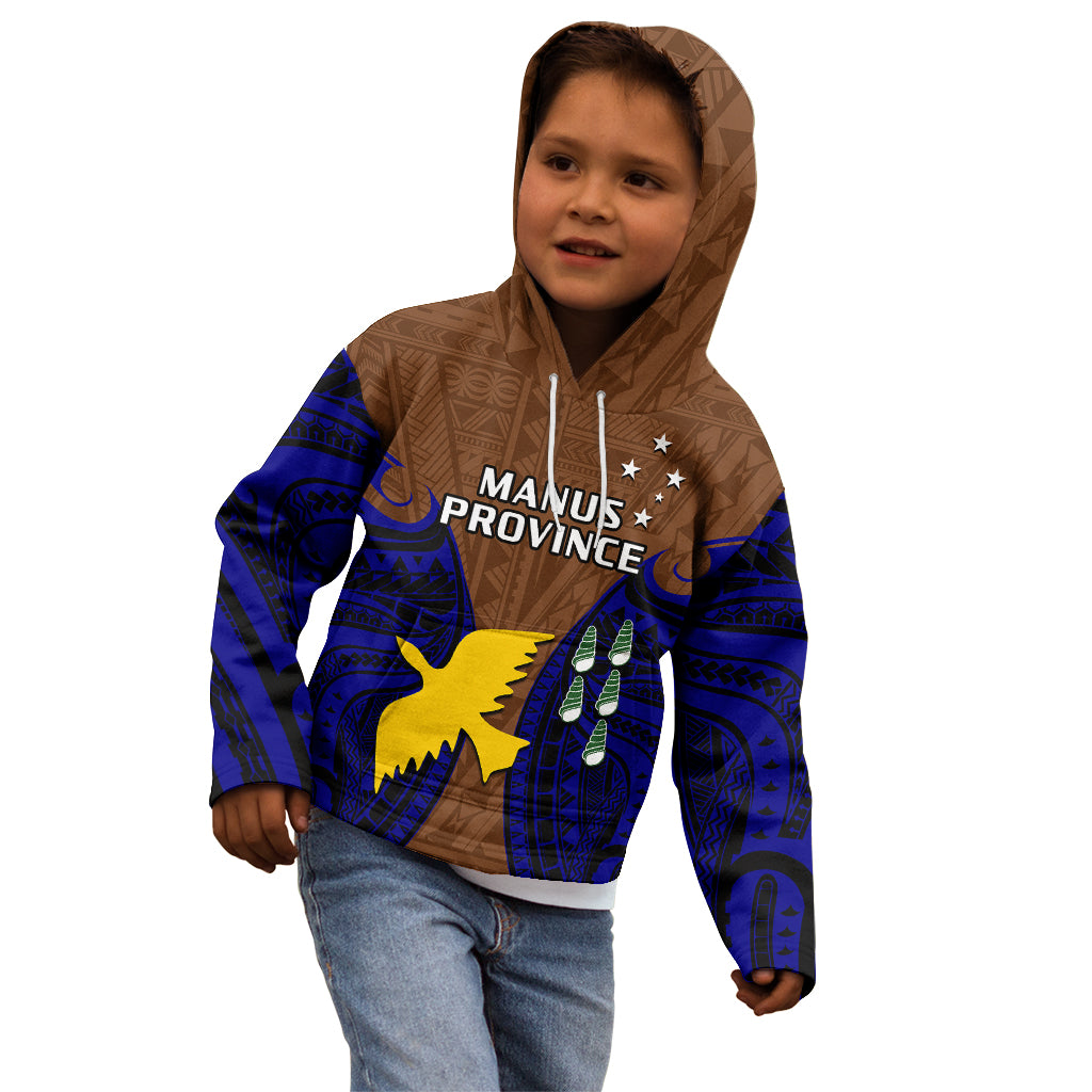 Papua New Guinea Kid Hoodie Manus Province Mix Coat Of Arms Polynesian Art LT14 - Polynesian Pride