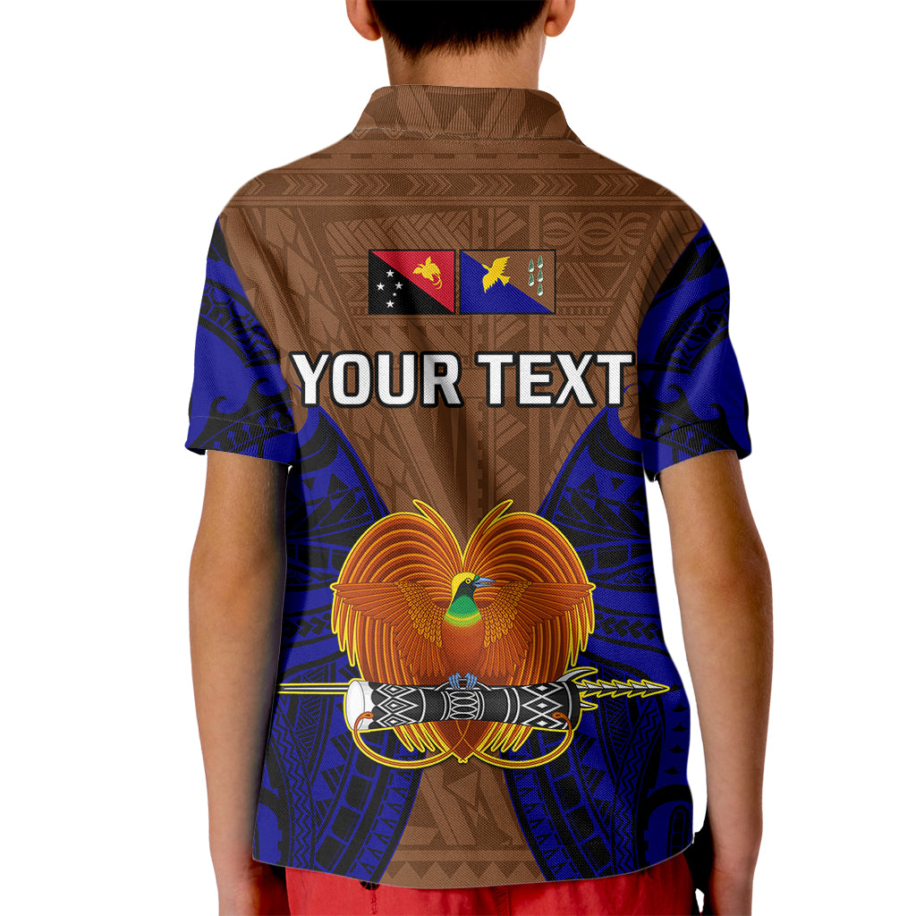 (Custom Personalised) Papua New Guinea Kid Polo Shirt Manus Province Mix Coat Of Arms Polynesian Art LT14 - Polynesian Pride