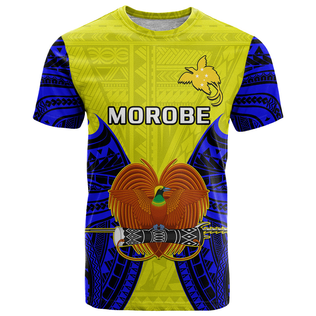 Papua New Guinea T Shirt Morobe Province Mix Coat Of Arms Polynesian Art LT14 Yellow - Polynesian Pride