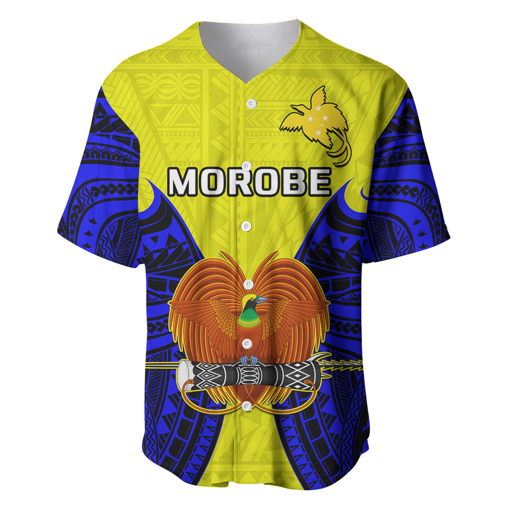 (Custom Personalised) Papua New Guinea Baseball Jersey Morobe Province Mix Coat Of Arms Polynesian Art LT14 - Polynesian Pride
