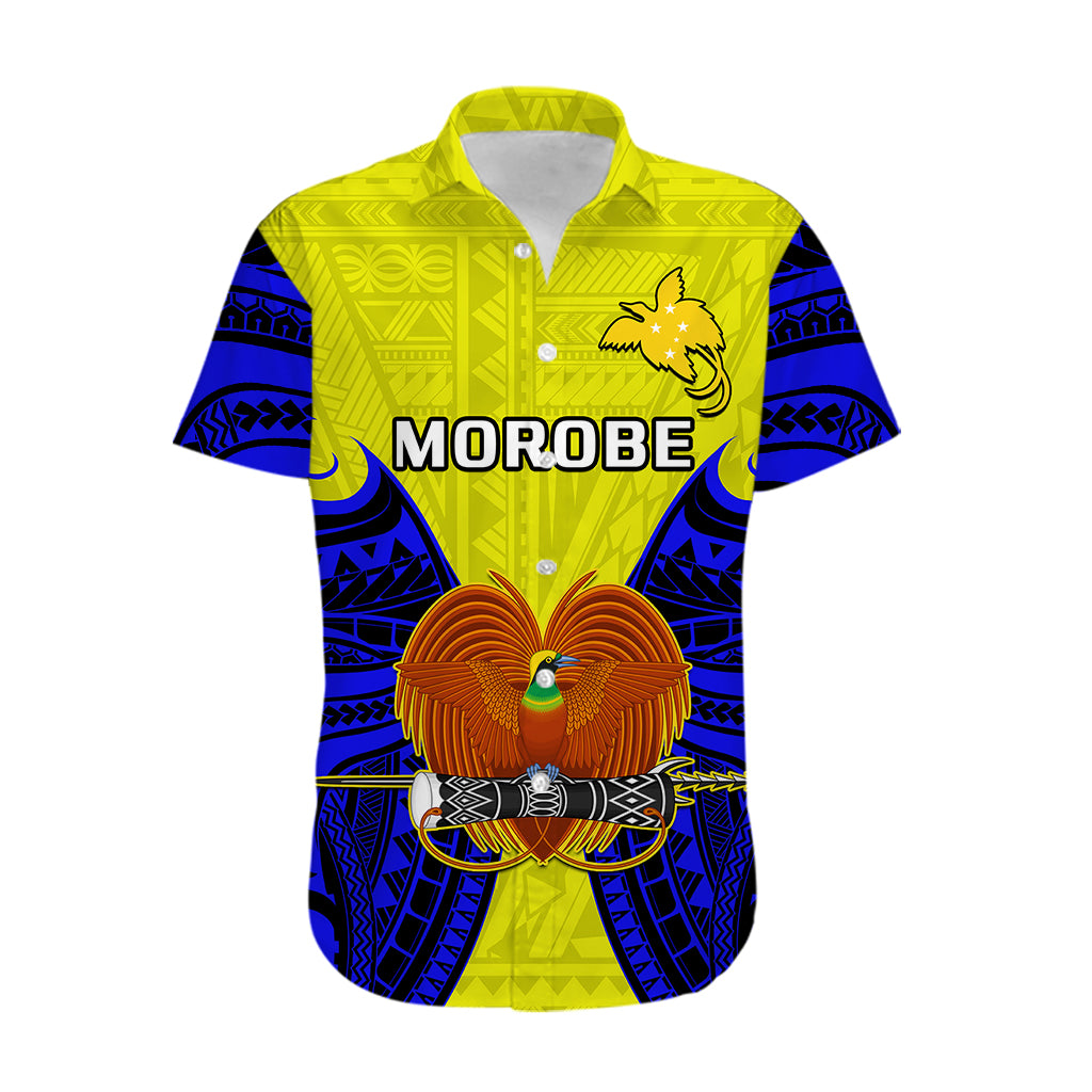 (Custom Personalised) Papua New Guinea Hawaiian Shirt Morobe Province Mix Coat Of Arms Polynesian Art LT14 - Polynesian Pride