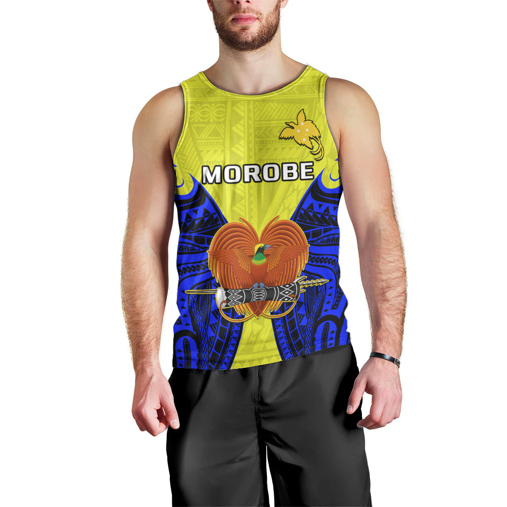 (Custom Personalised) Papua New Guinea Men Tank Top Morobe Province Mix Coat Of Arms Polynesian Art LT14 - Polynesian Pride
