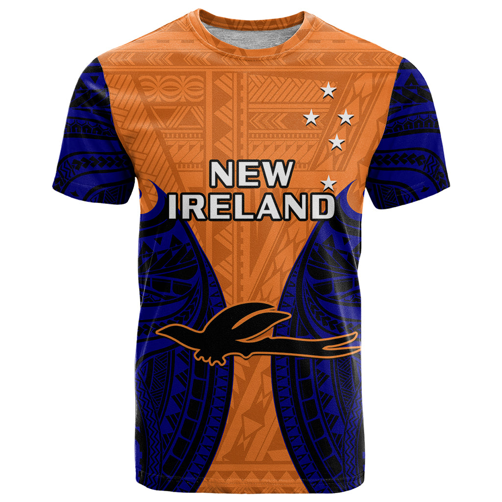 Papua New Guinea T Shirt New Ireland Province Mix Coat Of Arms Polynesian Art LT14 Orange - Polynesian Pride