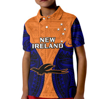 (Custom Personalised) Papua New Guinea Kid Polo Shirt New Ireland Province Mix Coat Of Arms Polynesian Art LT14 Kid Orange - Polynesian Pride