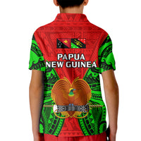 Papua New Guinea Kid Polo Shirt Southern Highlands Province Mix Coat Of Arms Polynesian Art LT14 - Polynesian Pride