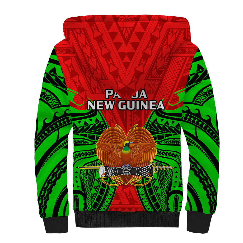 Papua New Guinea Sherpa Hoodie Southern Highlands Province Mix Coat Of Arms Polynesian Art LT14 - Polynesian Pride
