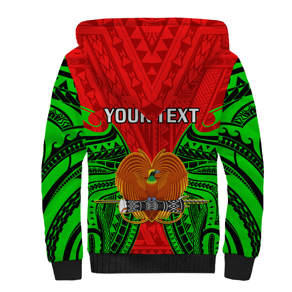 (Custom Personalised) Papua New Guinea Sherpa Hoodie Southern Highlands Province Mix Coat Of Arms Polynesian Art LT14 - Polynesian Pride