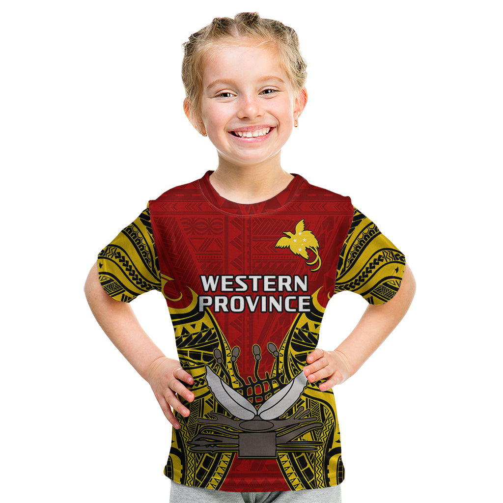 Papua New Guinea Kid T Shirt Western Province Mix Coat Of Arms Polynesian Art LT14 - Polynesian Pride