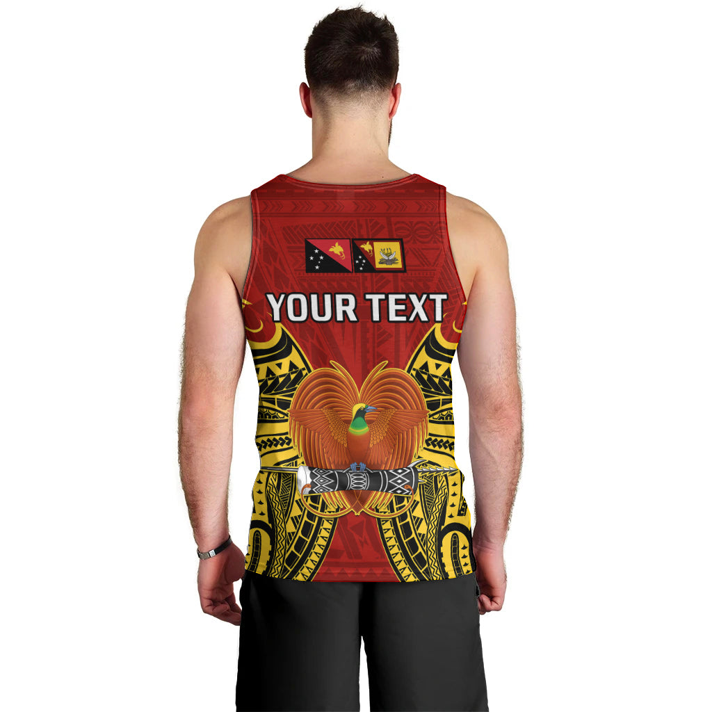 (Custom Personalised) Papua New Guinea Men Tank Top Western Province Mix Coat Of Arms Polynesian Art LT14 - Polynesian Pride