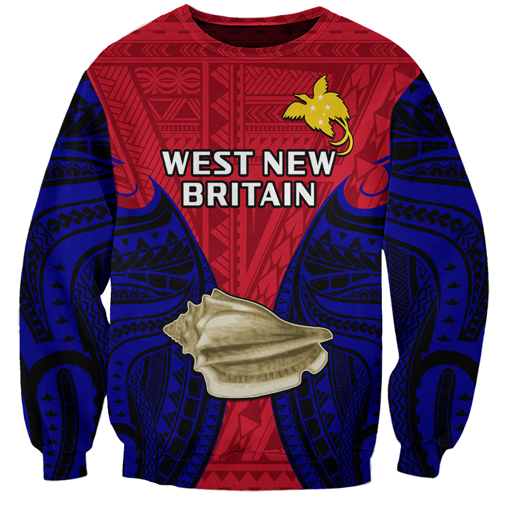 Papua New Guinea Sweatshirt West New Britain Province Mix Coat Of Arms Polynesian Art LT14 Unisex Red - Polynesian Pride