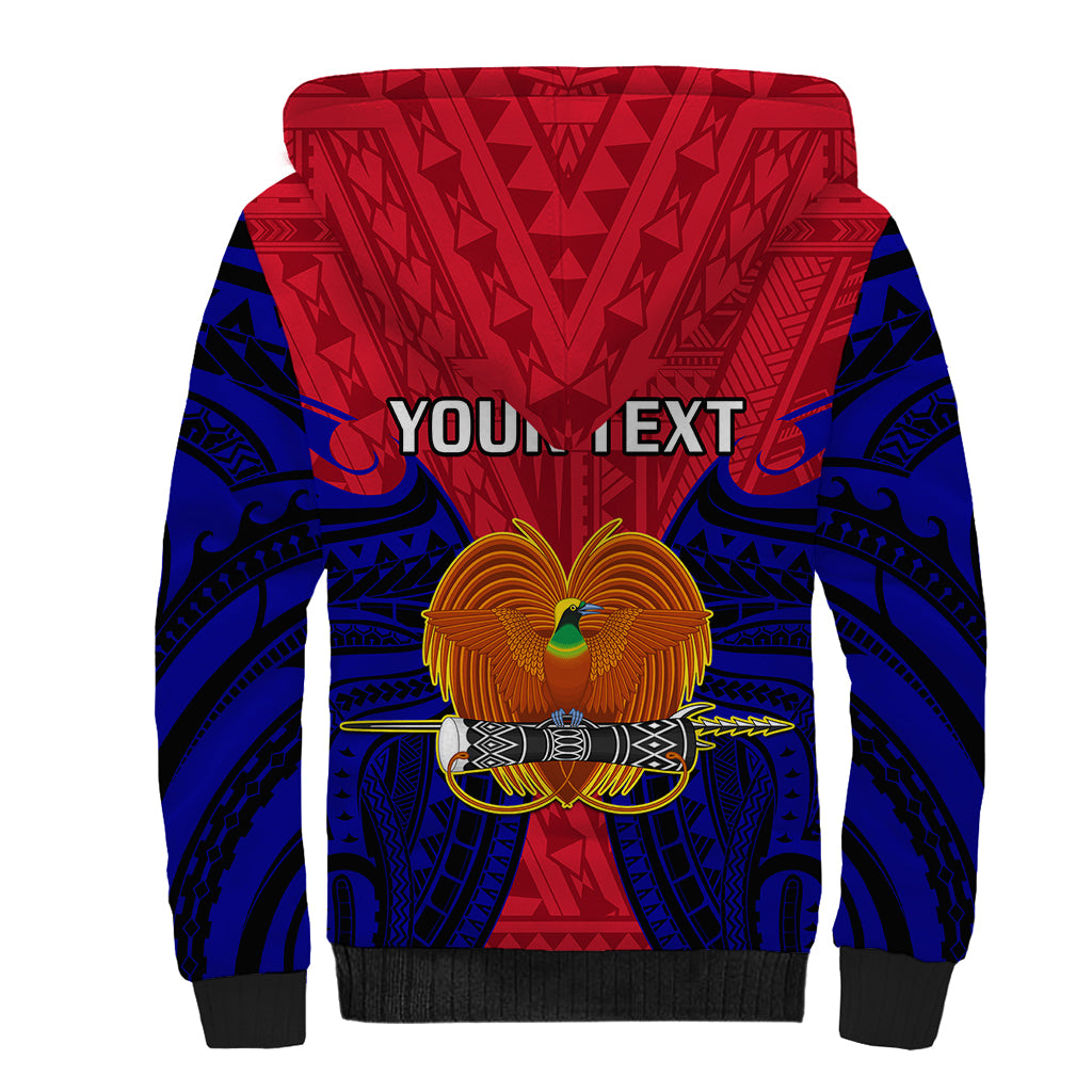 (Custom Personalised) Papua New Guinea Sherpa Hoodie West New Britain Province Mix Coat Of Arms Polynesian Art LT14 - Polynesian Pride