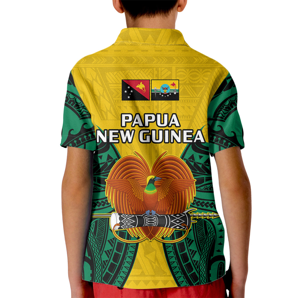 Papua New Guinea Kid Polo Shirt Hela Province Mix Coat Of Arms Polynesian Art LT14 - Polynesian Pride