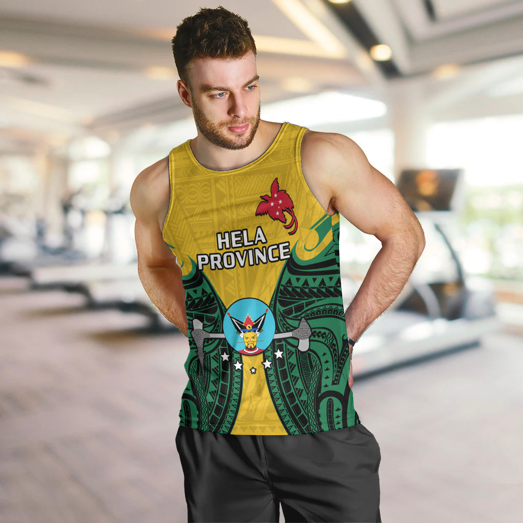 Papua New Guinea Men Tank Top Hela Province Mix Coat Of Arms Polynesian Art LT14 - Polynesian Pride