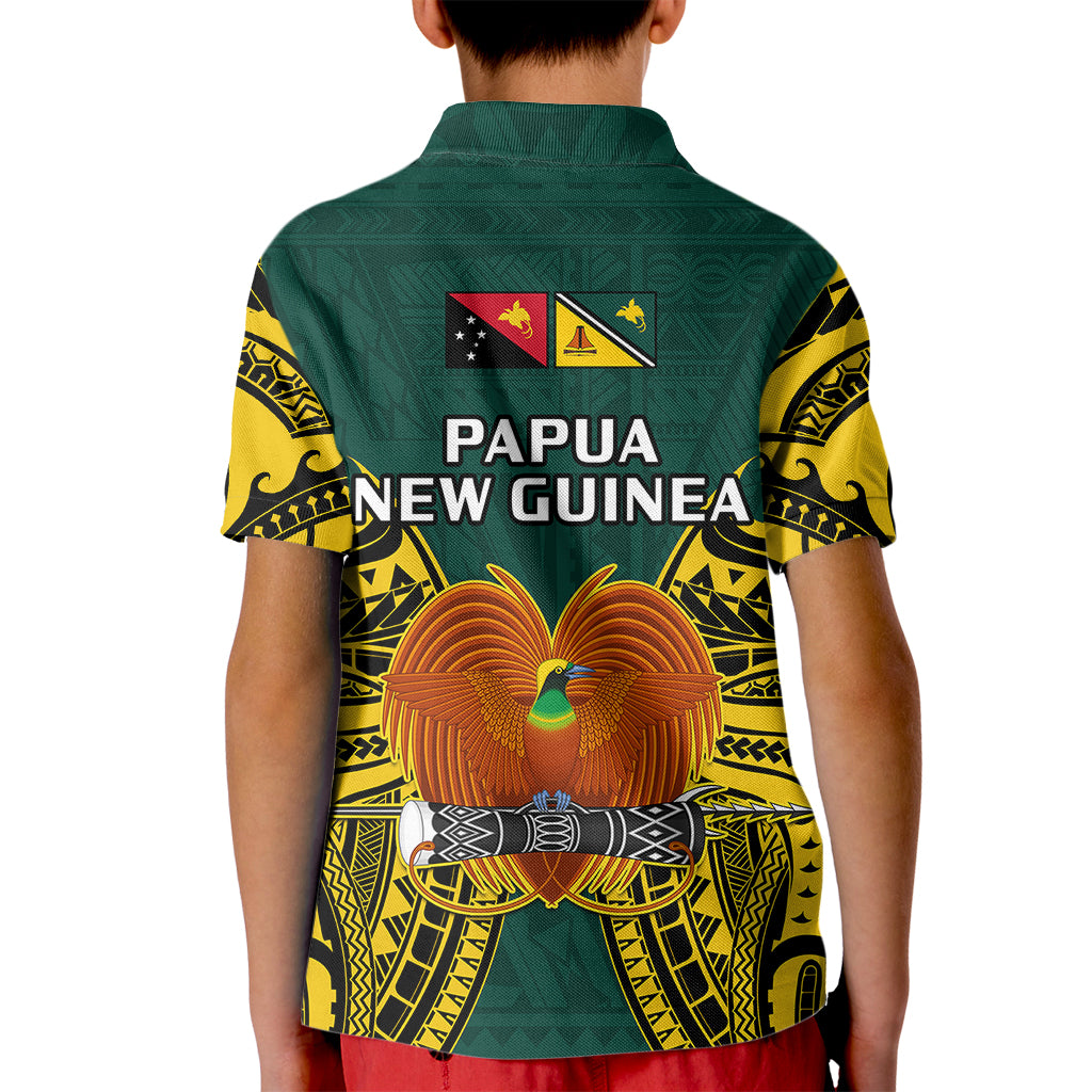 Papua New Guinea Kid Polo Shirt Jiwaka Province Mix Coat Of Arms Polynesian Art LT14 - Polynesian Pride
