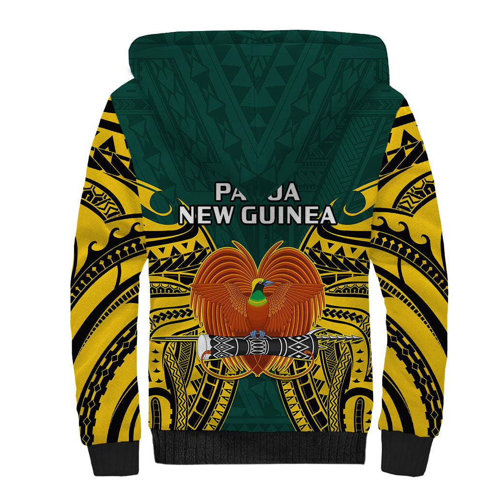 Papua New Guinea Sherpa Hoodie Jiwaka Province Mix Coat Of Arms Polynesian Art LT14 - Polynesian Pride