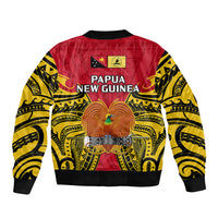 Papua New Guinea Bomber Jacket National Capital District Mix Coat Of Arms Polynesian Art LT14 - Polynesian Pride