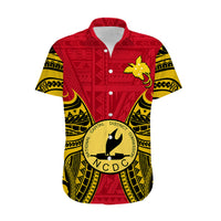 Papua New Guinea Hawaiian Shirt National Capital District Mix Coat Of Arms Polynesian Art LT14 - Polynesian Pride