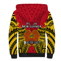 Papua New Guinea Sherpa Hoodie National Capital District Mix Coat Of Arms Polynesian Art LT14 - Polynesian Pride