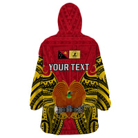 (Custom Personalised) Papua New Guinea Wearable Blanket Hoodie National Capital District Mix Coat Of Arms Polynesian Art LT14 - Polynesian Pride