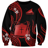 Tokelau Sweatshirt Tokelauan Tatau With Badge Red LT14 Unisex Red - Polynesian Pride