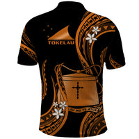 Tokelau Polo Shirt Tokelauan Tatau With Badge Gold LT14 - Polynesian Pride