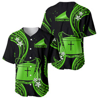 Tokelau Baseball Jersey Tokelauan Tatau With Badge Green LT14 Green - Polynesian Pride